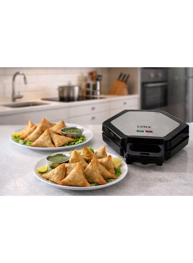 LYNX Electric Samosa Maker 24pcs Non-Stick Plate Thermostatic Control Dual Indicator Lights 1400W Fast Heating Snack Maker 220-240V – LY-SM-4079 - Image 4