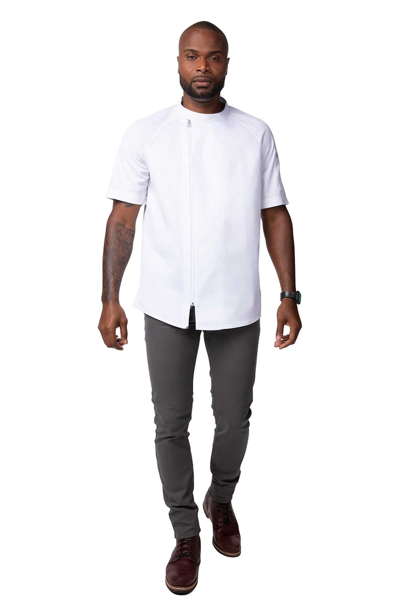 Chef Works Men's Varkala Chef Coat, White, Large - Image 3