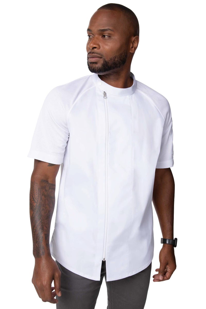 Chef Works Men's Varkala Chef Coat, White, Large - Image 1