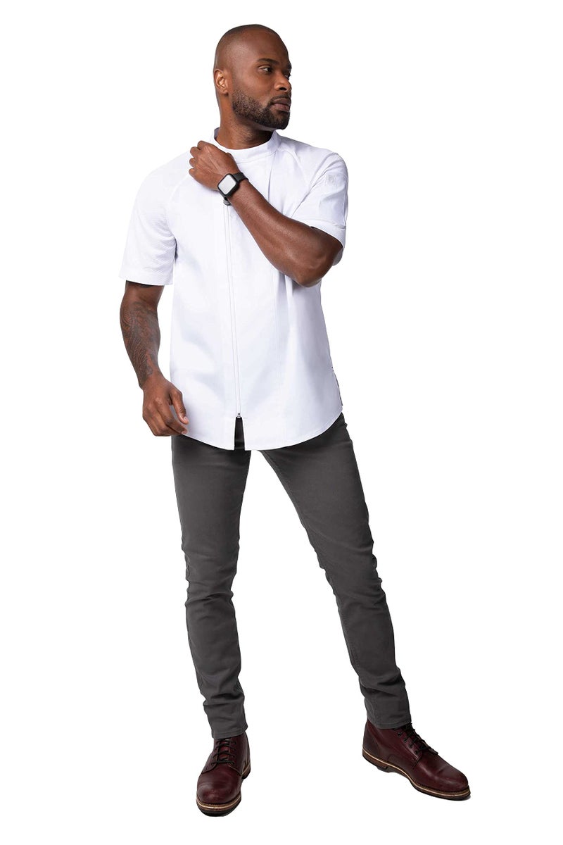 Chef Works Men's Varkala Chef Coat, White, Large - Image 4