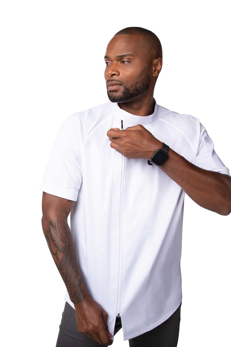 Chef Works Men's Varkala Chef Coat, White, Large - Image 2