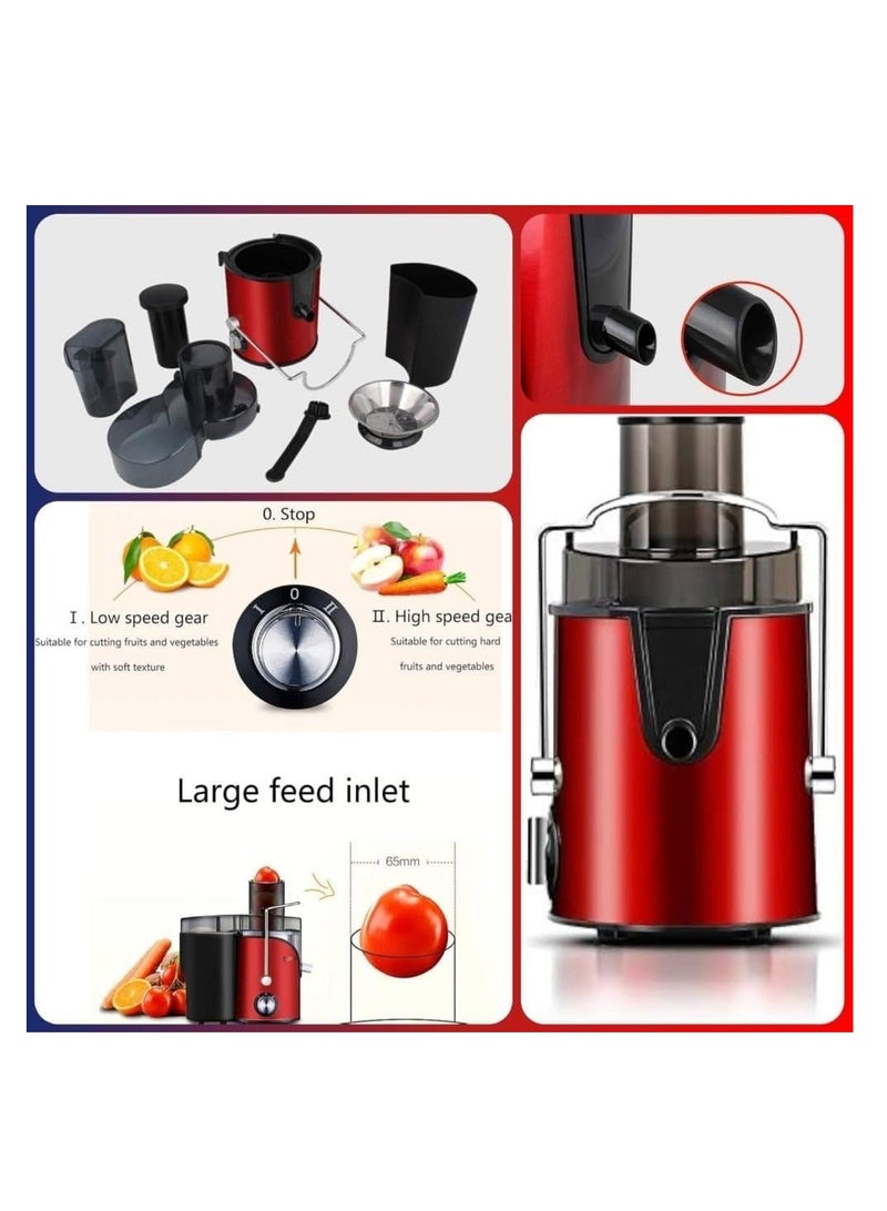 Denx Electric Juicer Machine 800W For Fruits and Vegetables, Powerful Centrifugal Fruit & Vegetable Juice Extractor with Wide Mouth Feed Chute, 500ml Capacity, Stainless Steel Filter - Image 3