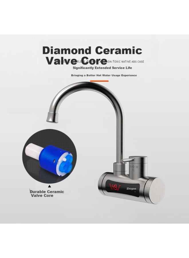 Chigo Electric Instant Hot Water Faucet Kitchen Mini Water Heater Instant Electric Water Heater Rapid Heating Water Tap Kitchen Bathroom Dual-use Side Inlet Zg-kbh37 - Image 2