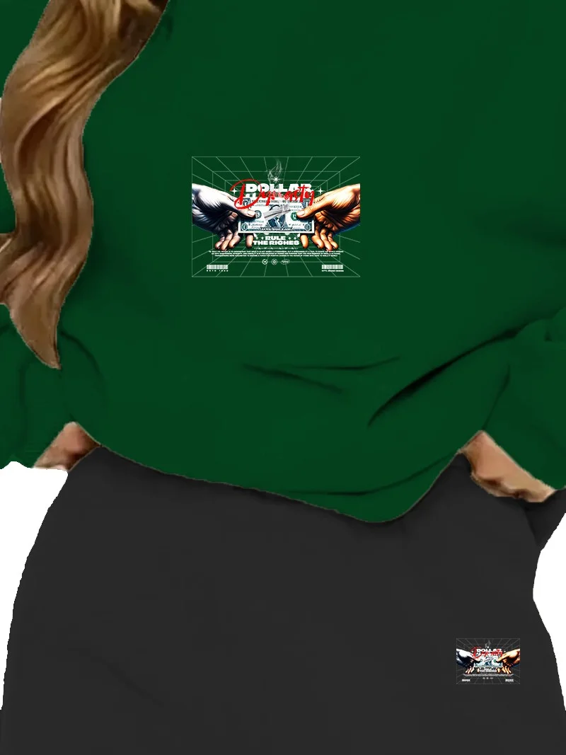 دوغ فش Tracksuit Oversize Dollardynasty Printed Tracksuit,lover,couple Combination Green