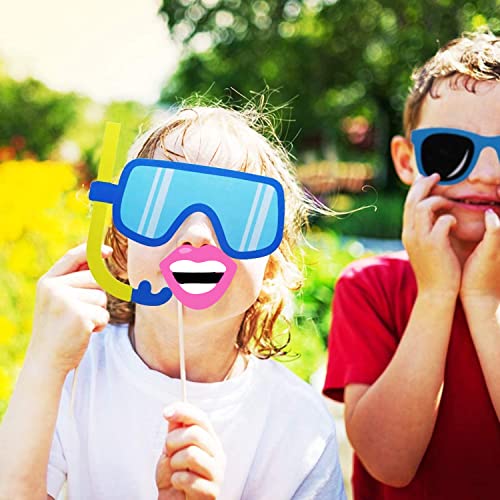 Zyozique 28 Summer PhotoBooth Props - Pool & Beach Party Favors for Baby Shower, Birthday & Hawaii Props - Image 4