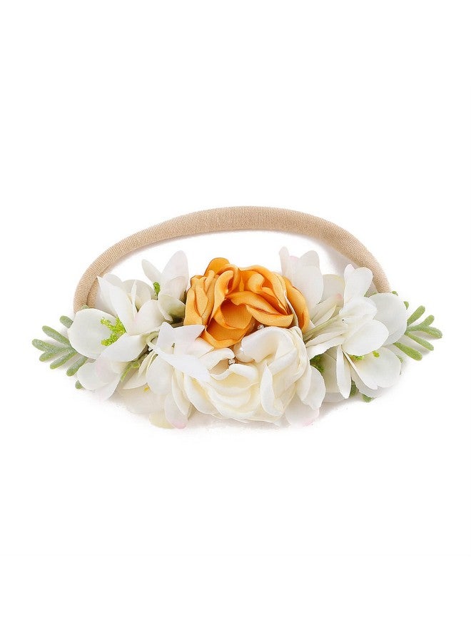 mligril Baby Girl Floral Headbands- 3pcs Nylon Headband Handmade Flower Crown Elastic Hairband Newborn Toddler Hair Accessories Gifts for Girls （1-6 years old） - Image 5