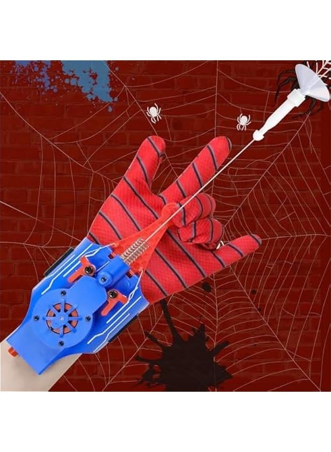Spider Web Shooters, Web Launcher with Gloves, Realistic Web-Slinging Action Safe and Fun Superhero Toy for Men and Kids - Blue  - Image 1