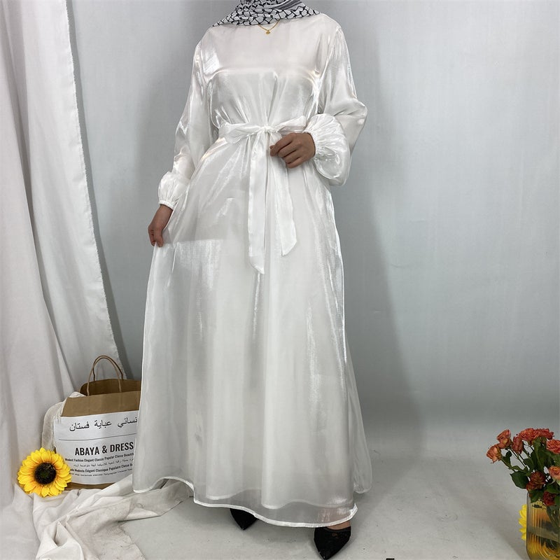 مونيكا فاشون فستان طويل أنيق من الساتان اللامع - 6855 - Image 2