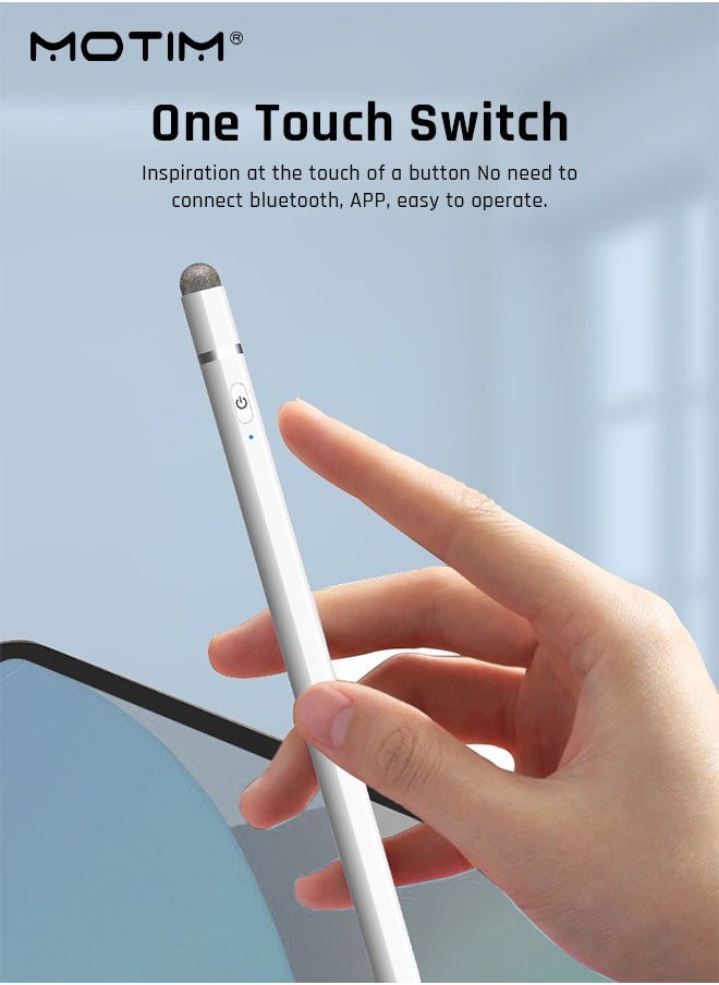 موتيم - قلم Stylus مطور، قلم رصاص مطور، قلم iPad، حساسية فائقة الدقة، مضاد للمس عالمي، امتصاص مغناطيسي للشحن المباشر لأنظمة Apple ios وAndroid وWindows - Image 1