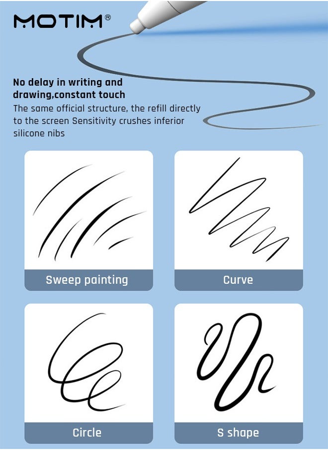 موتيم - قلم Stylus مطور، قلم رصاص مطور، قلم iPad، حساسية فائقة الدقة، مضاد للمس عالمي، امتصاص مغناطيسي للشحن المباشر لأنظمة Apple ios وAndroid وWindows - Image 1