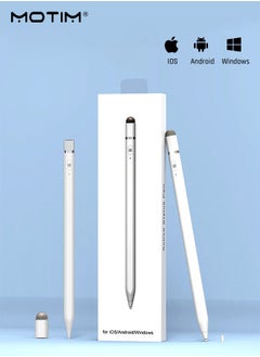 قلم Stylus مطور، قلم رصاص مطور، قلم iPad، حساسية فائقة الدقة، مضاد للمس عالمي، امتصاص مغناطيسي للشحن المباشر لأنظمة Apple ios وAndroid وWindows