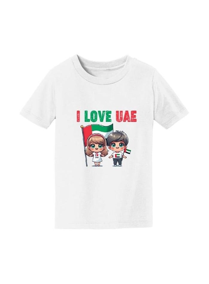 PRINTSHOP4ME Kids I LOVE UAE Tshirts for Celebrating National Day Round Neck Tshirt for Unisex UAE Design Printed Tshirt for Boys and Girls Everyday Wear Short Sleeve Printed Kids T shirt - Image 5