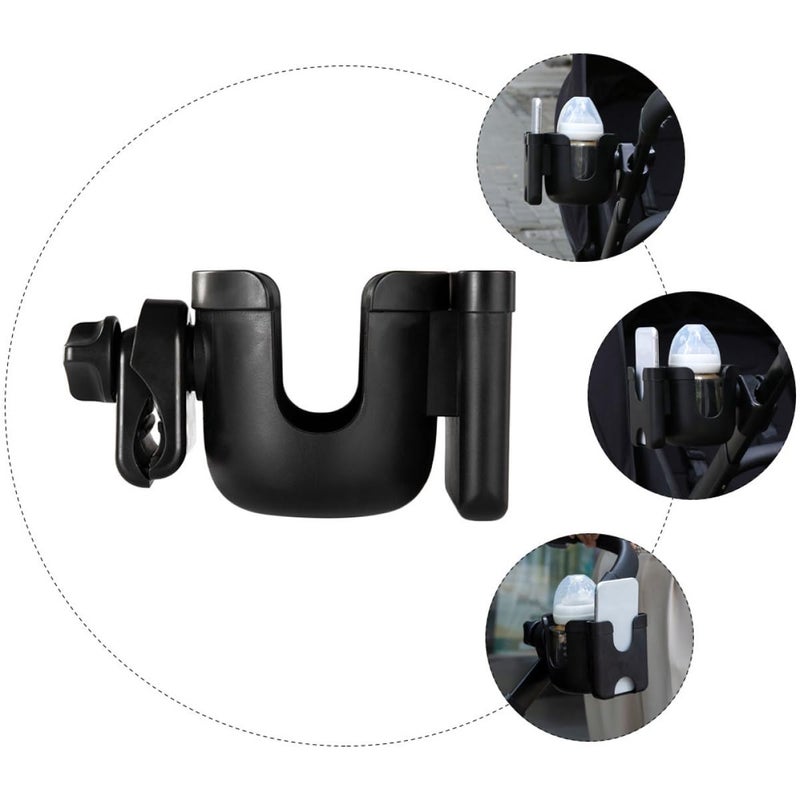 Removable Stroller Cup Holder Black Universal Bottle Rack for Travel and Daily Use - Image 4