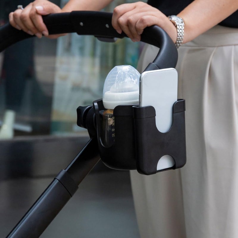 Removable Stroller Cup Holder Black Universal Bottle Rack for Travel and Daily Use - Image 5