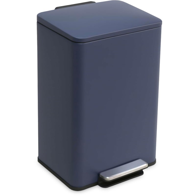 Simpli-Magic 50 Liter / 13.2 Gallon Soft-Close, Smudge Resistant Trash Can with Foot Pedal and Built in Filter- Blue - Image 1