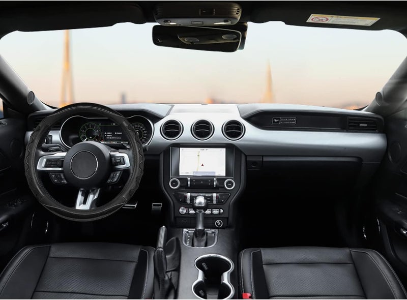 GIANT PANDA Steering Wheel Cover for Ford Mustang - Car Steering Wheel Cover for Ford Explorer and Escape - Black Air & land transit compatible - Image 4