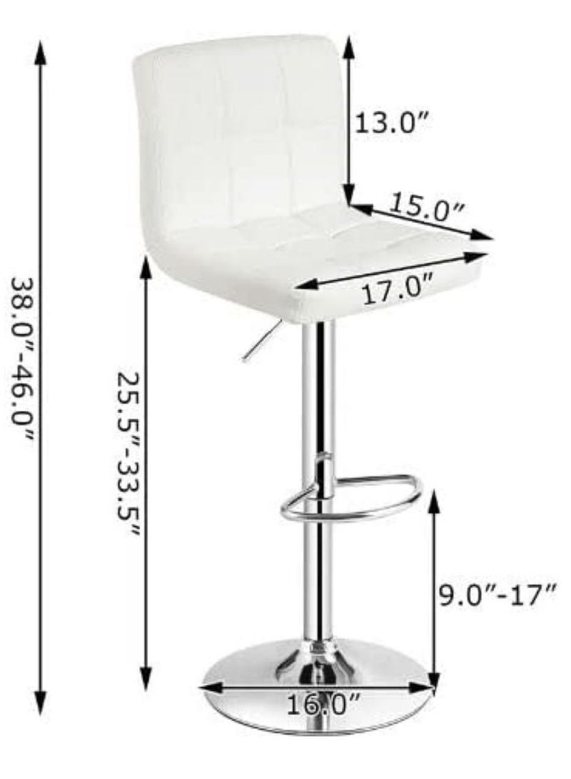 Galaxy Design كراسي بار قابلة للتعديل من Galaxy Design مصنوعة من الجلد الصناعي GDFJ201WT  - Image 3