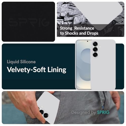 SPRIG Compatible with Samsung S25 Plus Premium SilkTone Back Cover Drop Tested Shock Proof Mobile Case for Men, Women, Boys and Girls with Camera Protection (White) - Image 2
