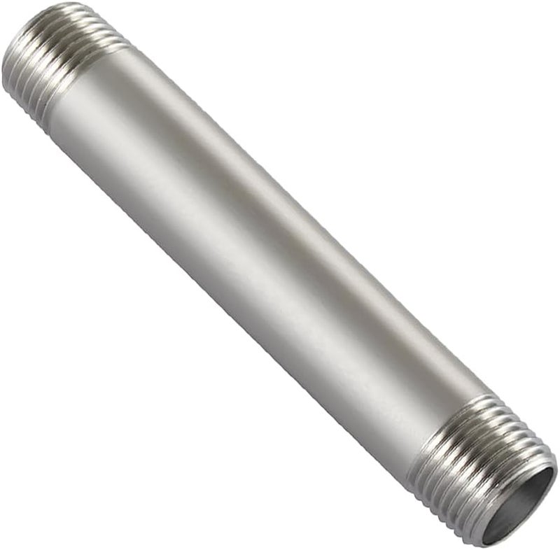 beduan Stainless Steel Pipe Fittings, 3/4" NPT x 3/4" NPT Male Threaded, 12" Length Cast Pipe - Image 1