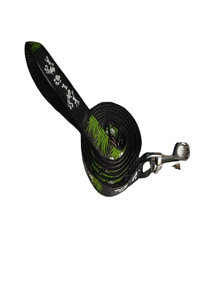 Pups&Pets Dog Collar and Leash Set Puppy Printed, Adjustable Nylon Collar with Leash for Small and Medium Dogs, Color-Full Collar Leash Set for Puppies, Dog & Cat 15 MM (Black) - Image 4