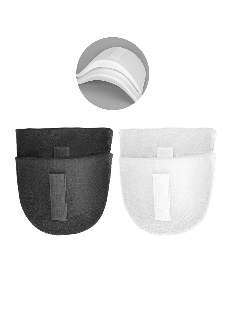 2 Pairs Set-in Shoulder Pads,  Covered Set-in Shoulder Pads, Breathable Sponge Pads Shoulder Enhancer Sewing Supplies for Women Men Blazer Suit Coat Jacket Clothes Sewing Accessories (Black + White)  - Image 1