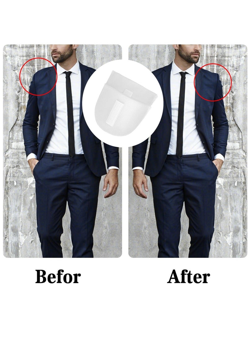 2 Pairs Set-in Shoulder Pads,  Covered Set-in Shoulder Pads, Breathable Sponge Pads Shoulder Enhancer Sewing Supplies for Women Men Blazer Suit Coat Jacket Clothes Sewing Accessories (Black + White)  - Image 3