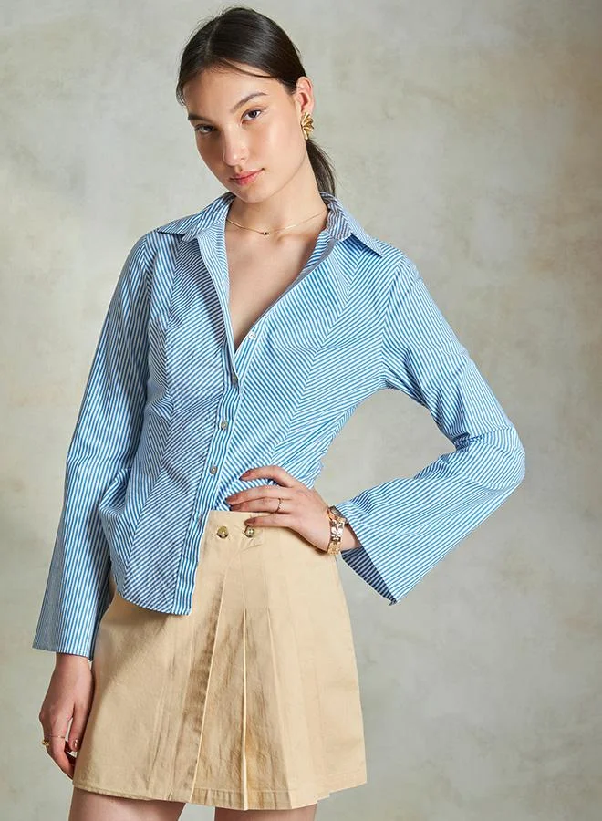 Virgio VIRGIO 100% Cotton  Panelled Striped Shirt