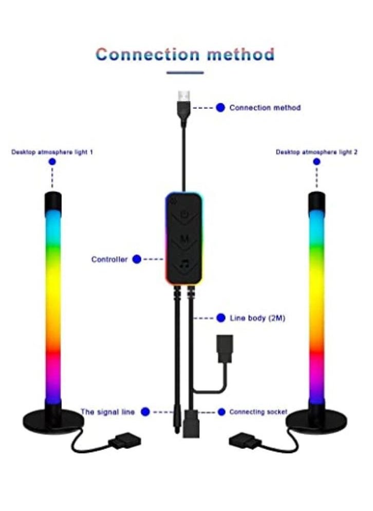 Smart RGB LED Light Bars, Ambient Lighting, Bluetooth Monitor Flow Light Bars with APP Control, Color Gaming Light Bar for TV/Room Decoration/Movie/PC