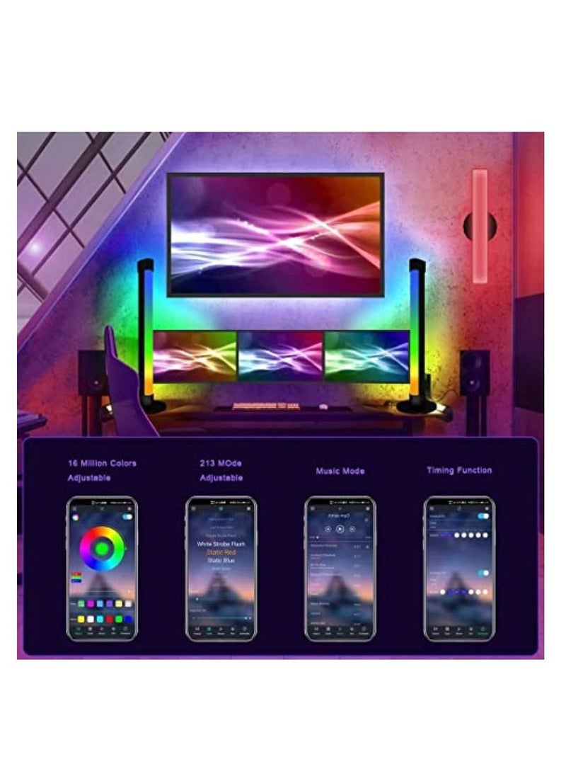 Smart RGB LED Light Bars, Ambient Lighting, Bluetooth Monitor Flow Light Bars with APP Control, Color Gaming Light Bar for TV/Room Decoration/Movie/PC