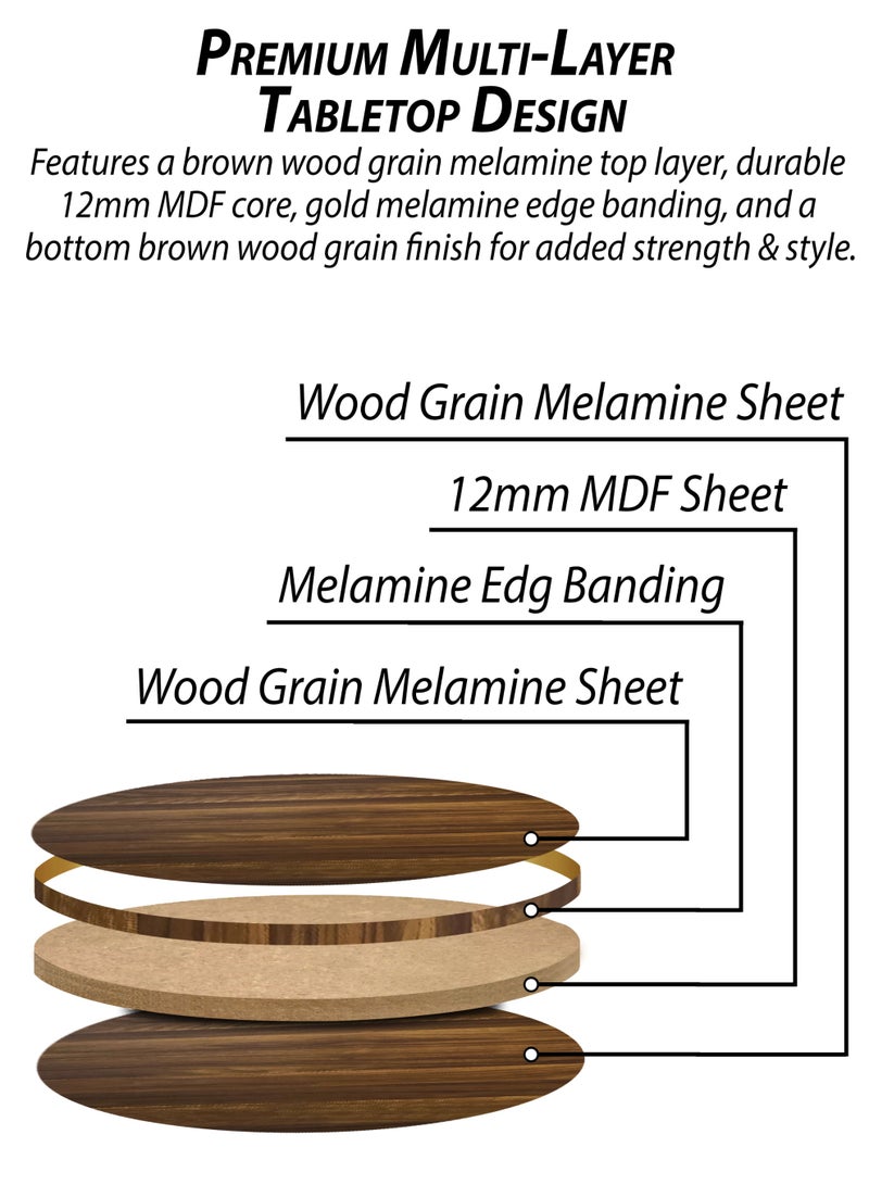 DBLEW 3 Pieces Round Nesting Side Table Set Minimalist Coffee Tables Wood Top Accent Tables Industrial End Tables For Home Office Living Room Hall And Small Spaces Sofa Centre Teapoy Table - Image 2