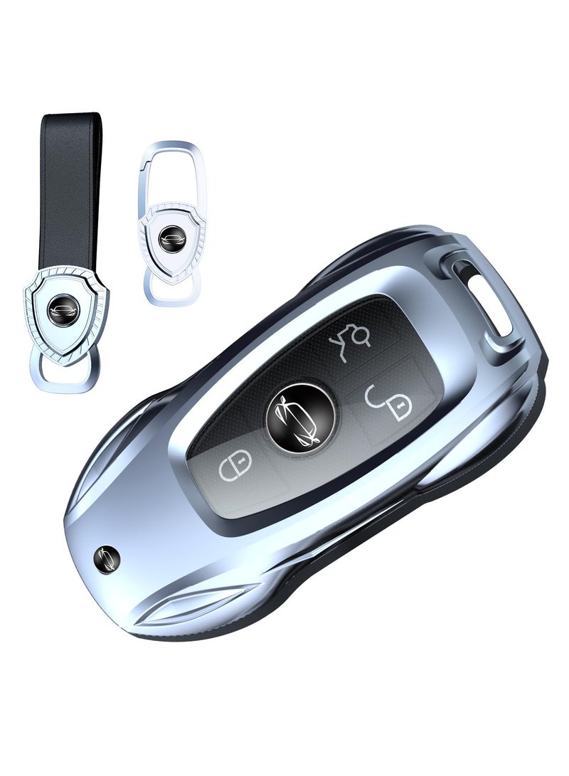 SYOSI Zinc Alloy Metal Car Key Fob Case Car Keychain for Mercedes Benz Key Fob Cover Case Holder Protector Shell Accessories - Image 1