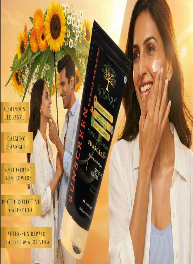ROSPIRI Sunscreen, Natural Daily Use, SPF 35+, PA++, UVA/UVB - Image 2