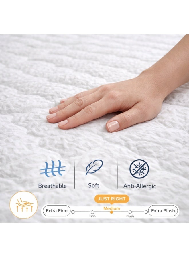 ريكسال هوم مرتبة Rexal Home Dream Gel بفوم ميموري مدعم بالجل المبرد – مرتبة تبريد، عزل الحركة، دعم طبي متوسط الصلابة، قماش فاخر، مقاس كاليفورنيا كوين 160 × 200 × 25 سم - Image 5