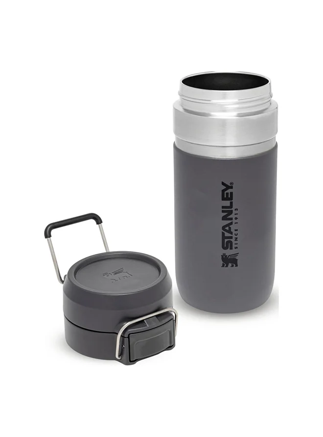 ستانلي Stanley Quick Flip Water Bottle .47L / 16OZ Charcoal â€“ Leakproof | Stainless Steel Water Bottle | Push Button Locking Lid | BPA FREE | Cup Holder Compatible | Dishwasher safe | Lifetime Warranty