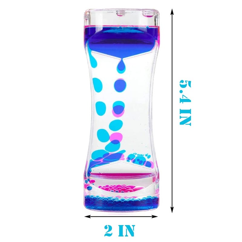 Oneshow Liquid Motion Bubbler Timer Colorful Oil Hourglass Liquid Sensory Toys Activity Fidget Toy Calm Stress Relief Desk Toys Desk Decor for Adults and Teenager Fidget Water Timers 3 Pack - Image 2