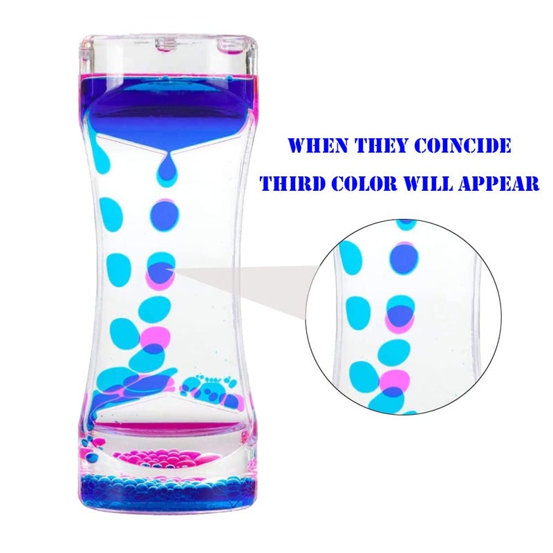 Oneshow Liquid Motion Bubbler Timer Colorful Oil Hourglass Liquid Sensory Toys Activity Fidget Toy Calm Stress Relief Desk Toys Desk Decor for Adults and Teenager Fidget Water Timers 3 Pack - Image 3