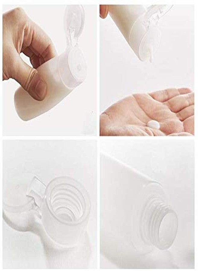 Quupy 3Pcs 100ml/3.4oz Empty Refillable Clear Plastic Soft Tube Squeeze Bottle With Flip Cap Travel Bottle Makeup Cosmetic Toiletries Packing Storage Containers for Shampoo Shower Gel Toner Lotion - Image 5