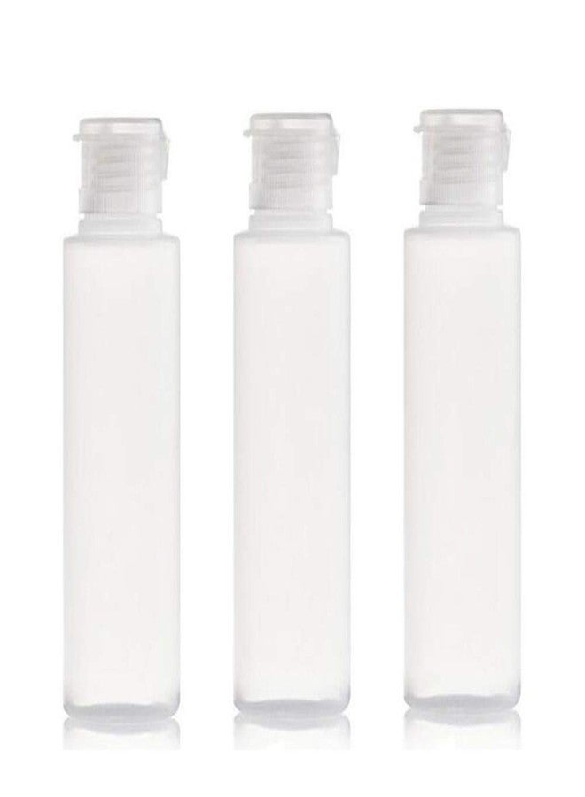 Quupy 3Pcs 100ml/3.4oz Empty Refillable Clear Plastic Soft Tube Squeeze Bottle With Flip Cap Travel Bottle Makeup Cosmetic Toiletries Packing Storage Containers for Shampoo Shower Gel Toner Lotion - Image 1