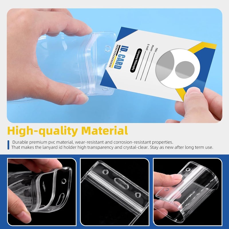 Glarks 20Pcs PVC ID Badge Holders Clear Plastic Horizontal Name Tag Holders for Waterproof ID Holder Bulk, ID Card Holder, Name Badge Holder, Name Tag - Image 4