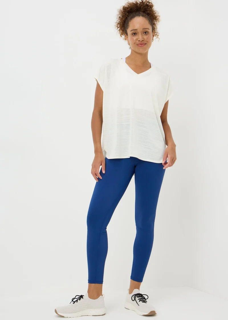 Matalan Souluxe Cream V-Neck T-Shirt
