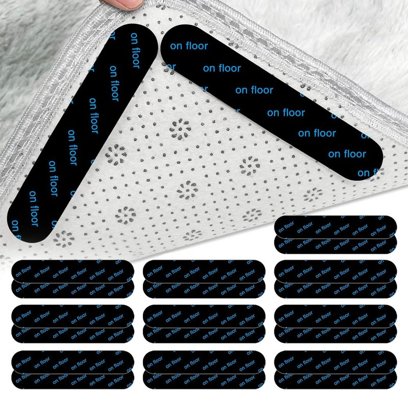 WITPOCE Pack Of 20 Rug Gripper | Reusable & Anti-Slip Rug Grippers For Laminate Floor and Wooden Floors, Multi-Purpose Washable Carpet Tape & Grippers For All Kinds Of Rugs & carpet (Pack Of 20) - Image 1