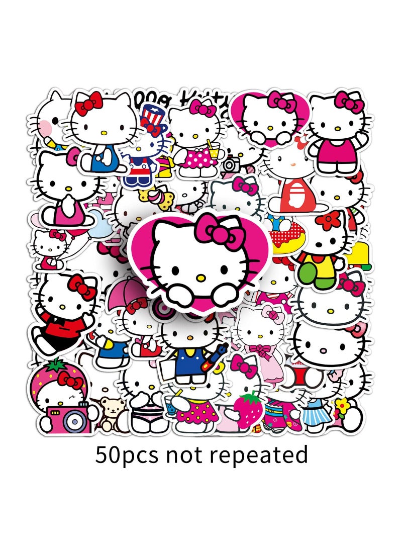 50pcs Hello Kitty Waterproof Cartoon Stickers 50 hello kitty-47