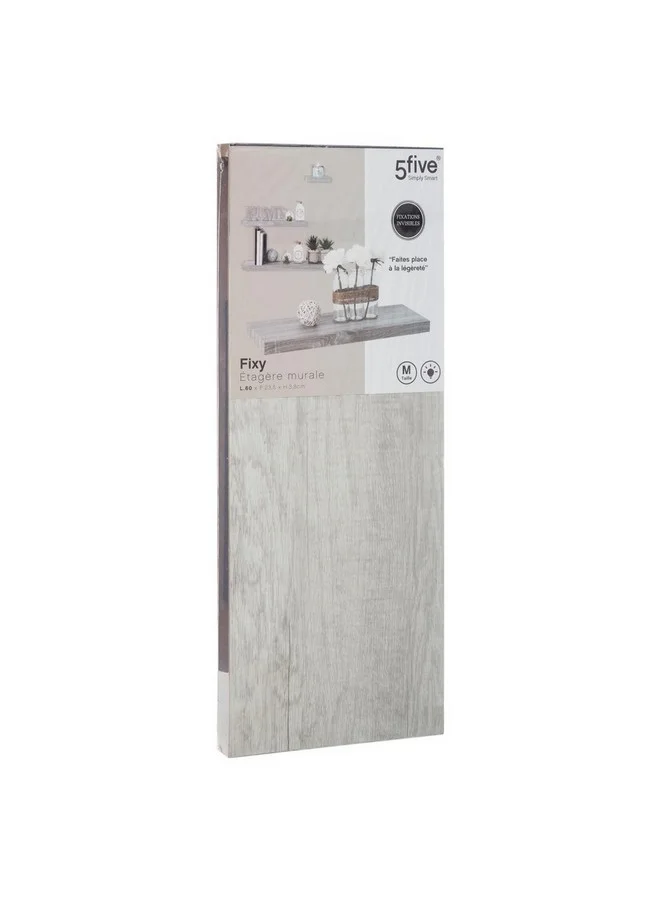 Five Simply Smart Fixy Rectangular Floating Wall Shelf Grey Oak 60 cm 138953D