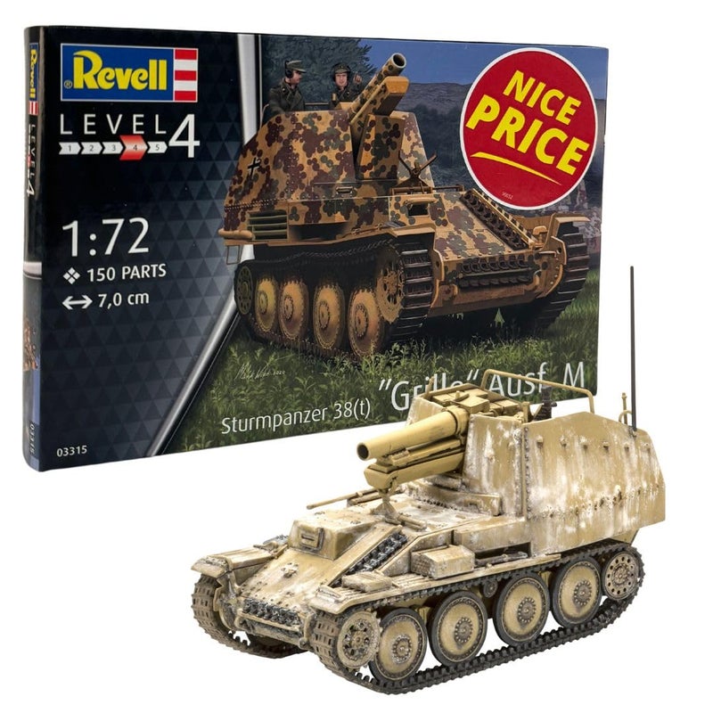 Revell 03315 Sturmpanzer 38t Grille Ausf M 172 Scale UnbuiltUnpainted Plastic Model Kit - Image 2