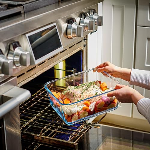 Le'raze Extra Large Oven Safe Glass Food Storage Container with Airtight Locking Lid & Handle. 6500ml / 220oz / 28 Cup - Storing Lunch Food, Vegetables, Fruits, Baking Casserole, Roasting Turkey, BPA Free. - Image 3