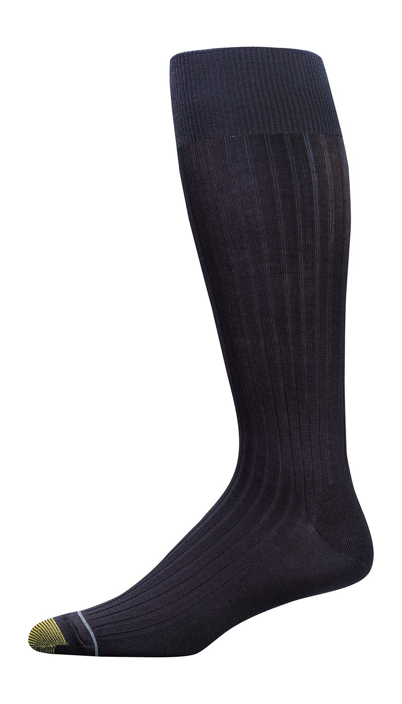 GOLDTOE Men's Canterbury Over-The-Calf Dress Socks, 3-Pairs, Navy, Large - Image 3