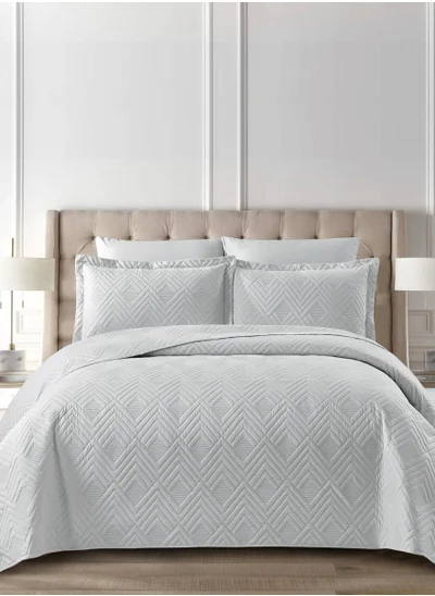 Donetella Bedspread Coverlet Set 6-Pcs King Size Bed Fits(200 X 200 Cm) Soft Luxurious Solid Compressed Comforter With Fitted Sheet Pillow Sham And Pillowcases,