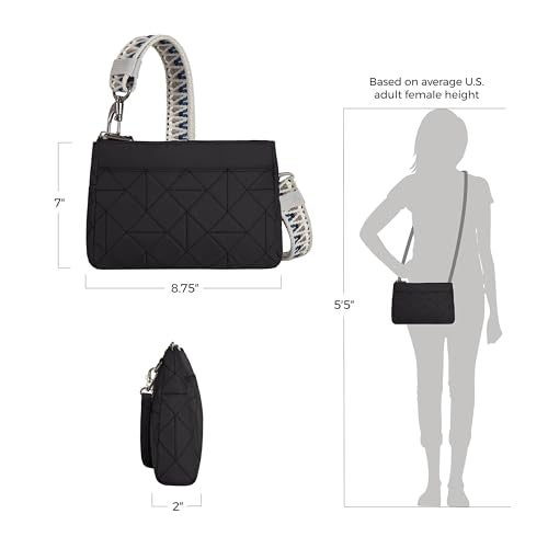Travelon unisex-adult Anti-Theft Boho Clutch Crossbody, Black, One Size - Image 4