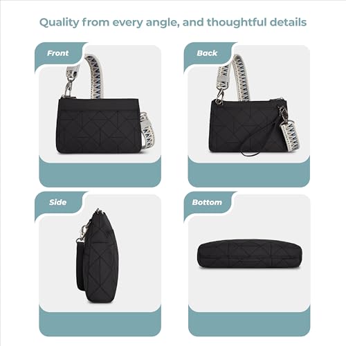 Travelon unisex-adult Anti-Theft Boho Clutch Crossbody, Black, One Size - Image 5