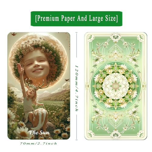 sishui Tarot Cards for Beginners with Guidebook Spring Sprout Tarot Deck 80 Oracle and Tarot Cards 400 GSM Premium Cards with Gilded Learning Edges RiderWaite Based Spiritual Guidance - Image 5